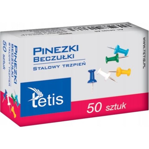 Pinezki beczułki kolor (50szt) GP100-AB TETIS Pinezki beczułki kolor (50szt) GP100-AB TETIS