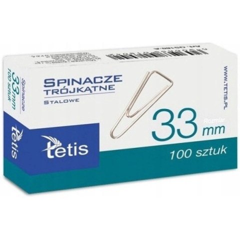 Spinacz trojkątny 33mm (100szt. GS180-C TETIS Spinacz trojkątny 33mm (100szt. GS180-C TETIS