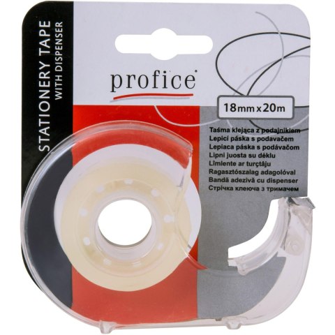 Taśma przezroczysta z podajnikiem 18x20m PROFICE 18X20/KF/BL Taśma przezroczysta z podajnikiem 18x20m PROFICE 18X20/KF/BL