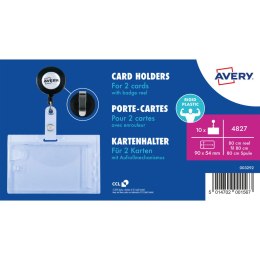 Holder plastikowy na 2 karty 54x90mm ze ściagaczem (10 sztuk) 4827 AVERY