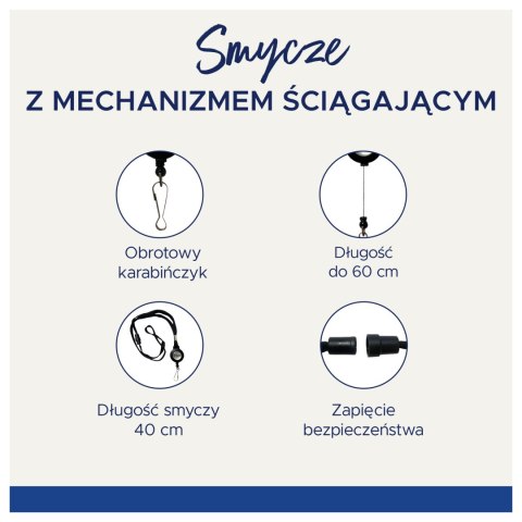 Smycz z mechanizmem ściągającym 8x400mm + 600 mm 10 sztuk) czarna 4830 AVERY Smycz z mechanizmem ściągającym 8x400mm + 600 mm 10 sztuk) czarna 4830 AVERY