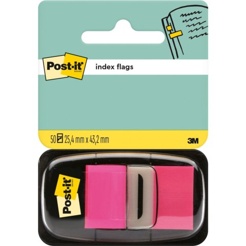 Zakładki indeksujące POST-IT 25x43mm neonowe różowe 680-21 50sztuk 3M Zakładki indeksujące POST-IT 25x43mm neonowe różowe 680-21 50sztuk 3M