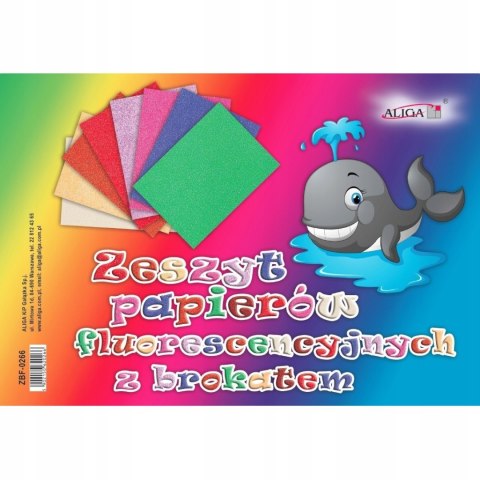 Zeszyt papierów fluorescencyjnych z brokatem B5 ALIGA ZBF-0266 Zeszyt papierów fluorescencyjnych z brokatem B5 ALIGA ZBF-0266