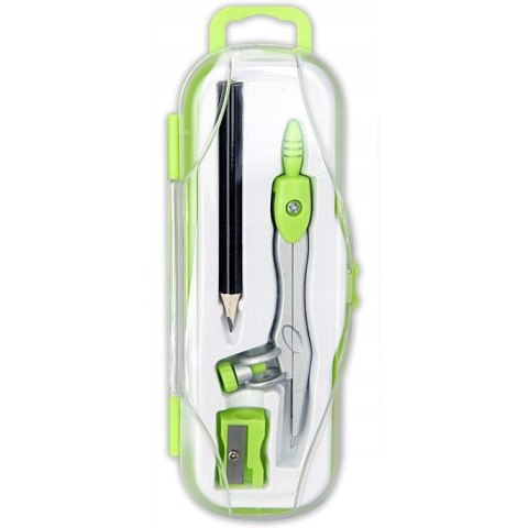 Cyrkiel szkolny z ołówkiem + temperówka w etui PC-102 zielony TT7638 PENMATE Cyrkiel szkolny z ołówkiem + temperówka w etui PC-102 zielony TT7638 PENMATE
