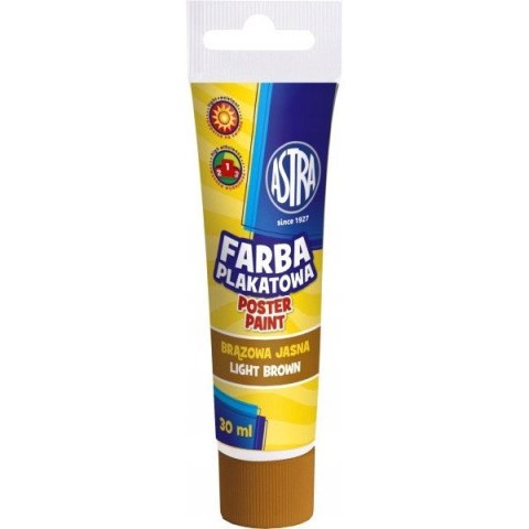 Farba plakatowa w tubkach 30ml szkolna jasna brązowa 83110912 ASTRA Farba plakatowa w tubkach 30ml szkolna jasna brązowa 83110912 ASTRA
