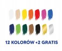 Farby plakatowe szkolne 12 kolorów + 2 gratis srebrna złota 20ml 400167100 OXFORD