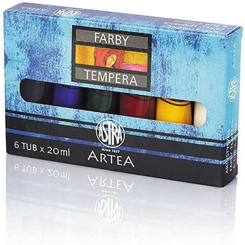 Farby tempera zestaw 6 kolorów 20ml w tubkach 83419901 ASTRA Farby tempera zestaw 6 kolorów 20ml w tubkach 83419901 ASTRA
