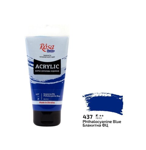 Farba akrylowa Rosa Studio 75ml PHTHALOCYANINE BLUE 437 Farba akrylowa Rosa Studio 75ml PHTHALOCYANINE BLUE 437
