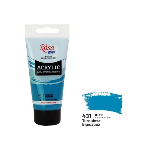 Farba akrylowa Rosa Studio 75ml TURQUOISE BLUE 431 Farba akrylowa Rosa Studio 75ml TURQUOISE BLUE 431