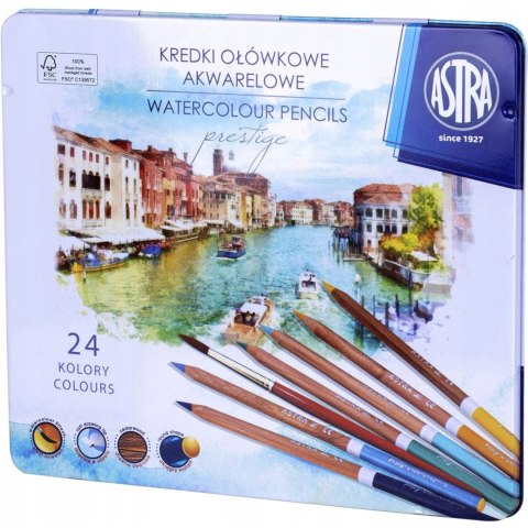 Kredki akwarelowe ołówkowe 24 kolorów zestaw 312121002 ASTRA Kredki akwarelowe ołówkowe 24 kolorów zestaw 312121002 ASTRA