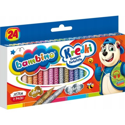 Kredki dla dzieci z glinki kaolinowej Zestaw 24 kredek BAMBINO St.Majewski Kredki dla dzieci z glinki kaolinowej Zestaw 24 kredek BAMBINO St.Majewski