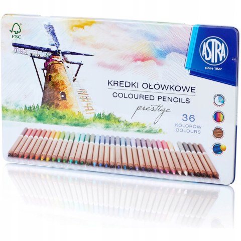 Kredki ołówkowe zestaw 36 kolorów metalowe pudełko 312117003 ASTRA PRESTIGE Kredki ołówkowe zestaw 36 kolorów metalowe pudełko 312117003 ASTRA PRESTIGE