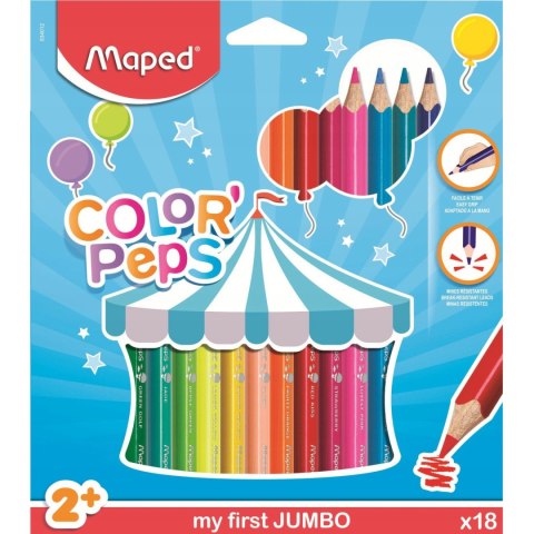 Kredki trójkątne MAPED COLORPEPS JUMBO 18kolorów 834012 Kredki trójkątne MAPED COLORPEPS JUMBO 18kolorów 834012