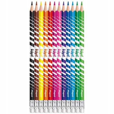 Kredki trójkątne ścieralne z gumką 12kol. OOPS 832812 COLORPEPS MAPED Kredki trójkątne ścieralne z gumką 12kol. OOPS 832812 COLORPEPS MAPED