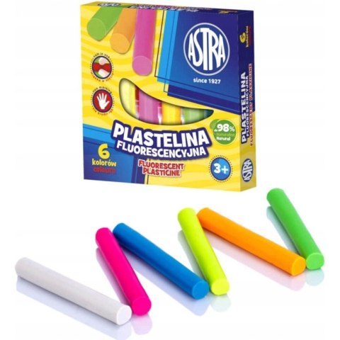 Plastelina dla dzieci fluorescencyjna 6 kolorów zestaw 83811906 ASTRA Plastelina dla dzieci fluorescencyjna 6 kolorów zestaw 83811906 ASTRA