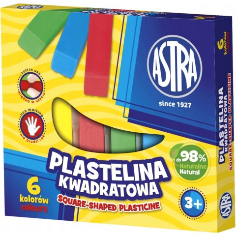 Plastelina dla dzieci kwadratowa 6 kolorów zestaw 83811908 ASTRA Plastelina dla dzieci kwadratowa 6 kolorów zestaw 83811908 ASTRA