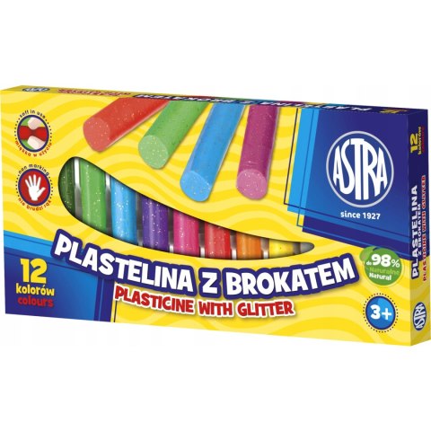 Plastelina dla dzieci z brokatem 12 kolorów zestaw 303107001 ASTRA Plastelina dla dzieci z brokatem 12 kolorów zestaw 303107001 ASTRA