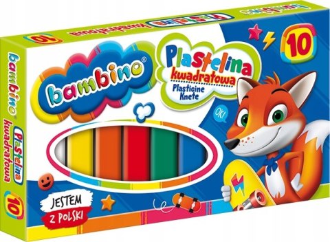 Plastelina kwadratowa Zestaw 10 kolorów BAMBINO St.Majewski Plastelina kwadratowa Zestaw 10 kolorów BAMBINO St.Majewski