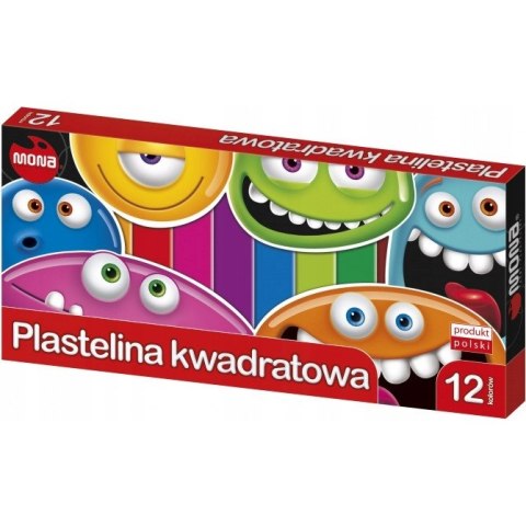 Plastelina kwadratowa dla dzieci Zestaw 12 kolorów MONA St.Majewski Plastelina kwadratowa dla dzieci Zestaw 12 kolorów MONA St.Majewski