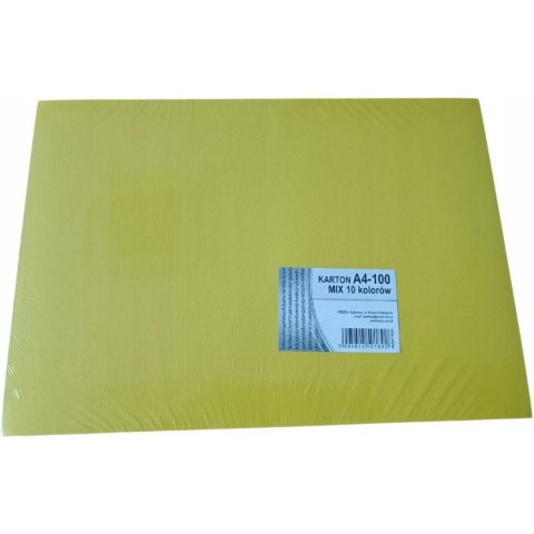 Karton A4 160/170g mix 10 kolorów 100ark KRESKA Karton A4 160/170g mix 10 kolorów 100ark KRESKA