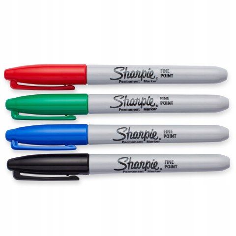 Marker SHARPIE FINE 4 kolory blister - czerwony, zielony, niebieski, czarny 1985858 Marker SHARPIE FINE 4 kolory blister - czerwony, zielony, niebieski, czarny 1985858