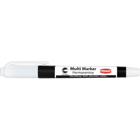 Marker multi permanentny 2,5mm biały TO-332 TOMA Marker multi permanentny 2,5mm biały TO-332 TOMA