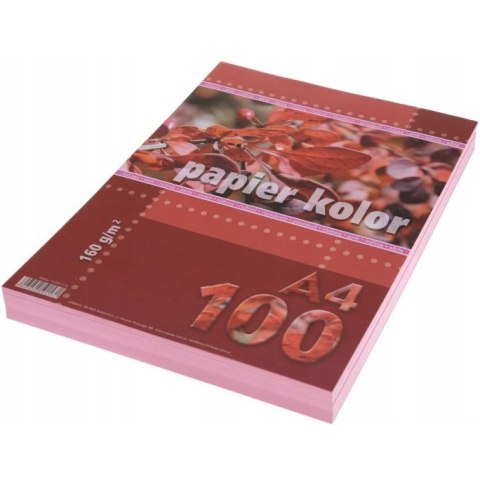 Papier ksero A4 160g KRESKA różowy 100ark Papier ksero A4 160g KRESKA różowy 100ark