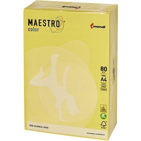 Papier ksero A4 80g MAESTRO COLOR CY39 Intensywny kanarkowy Papier ksero A4 80g MAESTRO COLOR CY39 Intensywny kanarkowy