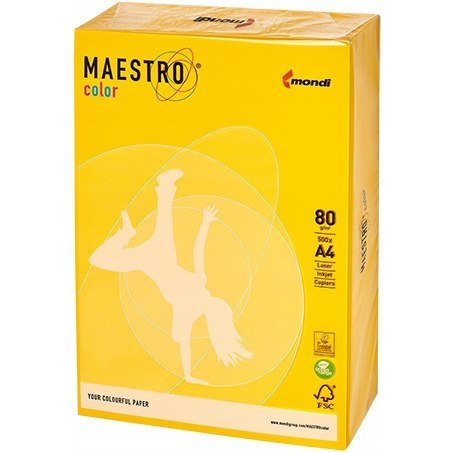 Papier ksero A4 80g MAESTRO COLOR IG50 Intensywny żółć siarkowa Papier ksero A4 80g MAESTRO COLOR IG50 Intensywny żółć siarkowa