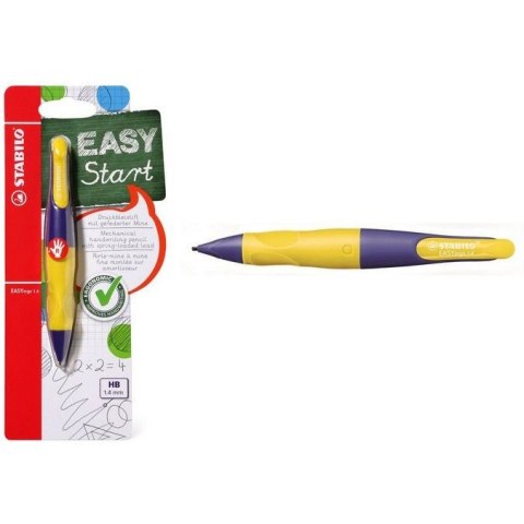 Ołówek STABILO EASYStart 1,4mm HB dla praworęcznych fioletowo żółty BLISTER B-46896 Ołówek STABILO EASYStart 1,4mm HB dla praworęcznych fioletowo żółty BLISTER B-46896