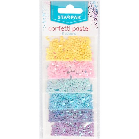 Konfetti pastelowe 6 kol. x 2g. 457123 STARPAK Konfetti pastelowe 6 kol. x 2g. 457123 STARPAK