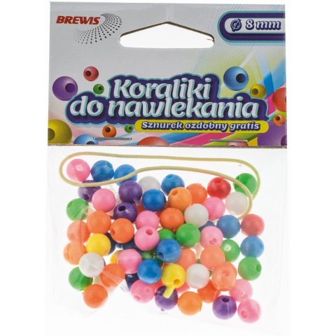 Koraliki do nawlekania 8mm mix kolorów K8-10MIX BREWIS Koraliki do nawlekania 8mm mix kolorów K8-10MIX BREWIS
