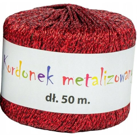 Kordonek metalizowany 2mmx50m czerwony KOB-04 ALIGA Kordonek metalizowany 2mmx50m czerwony KOB-04 ALIGA