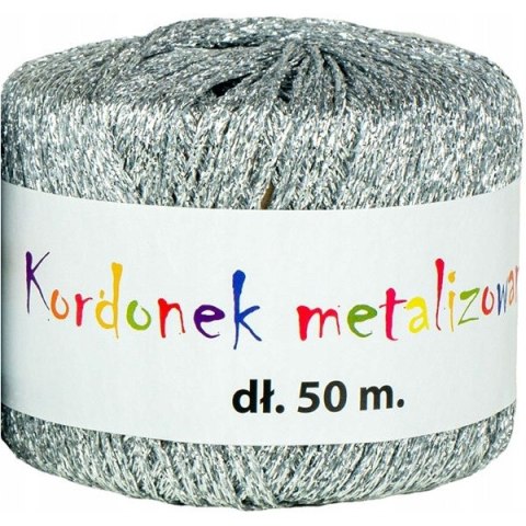 Kordonek metalizowany 2mmx50m srebrny KOB-02 ALIGA Kordonek metalizowany 2mmx50m srebrny KOB-02 ALIGA
