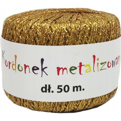 Kordonek metalizowany 2mmx50m złoty KOB-01 ALIGA Kordonek metalizowany 2mmx50m złoty KOB-01 ALIGA