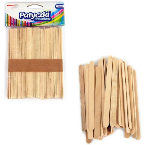 Patyczki kreatywne drewniane 140mm naturalne (50szt.) PN140 BREWIS Patyczki kreatywne drewniane 140mm naturalne (50szt.) PN140 BREWIS