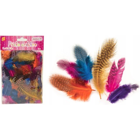 Piórka nakrapiane mix kolorów 3g P-1352 ALIGA Piórka nakrapiane mix kolorów 3g P-1352 ALIGA