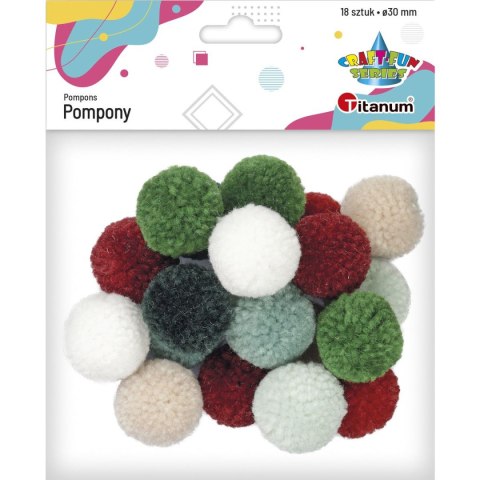 Pompony włóczkowe pastelowe ciemne mix 18 szt. 412941 TITANUM Pompony włóczkowe pastelowe ciemne mix 18 szt. 412941 TITANUM