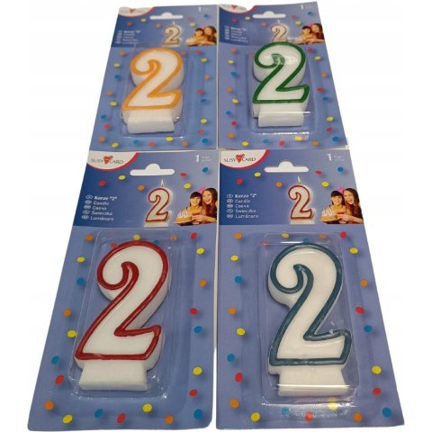 Świeczka jubileuszowa cyfra 2 na urodziny tort 0011142338 HERLITZ Świeczka jubileuszowa cyfra 2 na urodziny tort 0011142338 HERLITZ