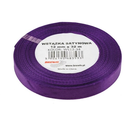 Wstążka satynowa 12mm/32m fioletowy BREWIS Wstążka satynowa 12mm/32m fioletowy BREWIS