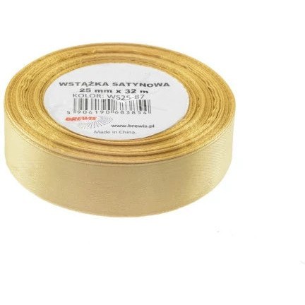 Wstążka satynowa 25mm/32m złota BREWIS Wstążka satynowa 25mm/32m złota BREWIS