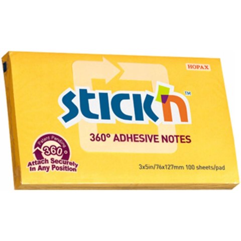 Bloczek 127x76mm ciemno zółty 360stopni STICK"N 21555 Bloczek 127x76mm ciemno zółty 360stopni STICK"N 21555