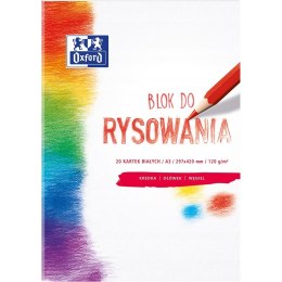 Blok rysunkowy szkolny A3 biały 20 kartek 120g 400093197 OXFORD