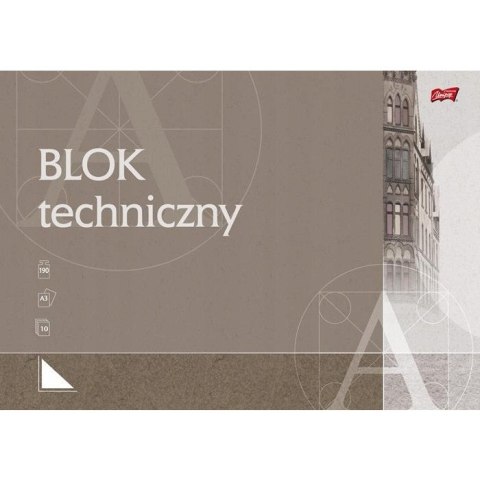 Blok techniczny szkolny A3 biały 10 kartek 190g UNIPAP Blok techniczny szkolny A3 biały 10 kartek 190g UNIPAP
