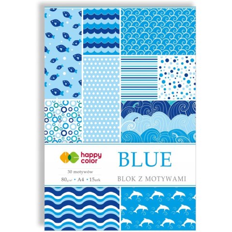 Blok z motywami A4 15k BLUE 30 motywów HA3808 2030-B HAPPY COLOR Blok z motywami A4 15k BLUE 30 motywów HA3808 2030-B HAPPY COLOR
