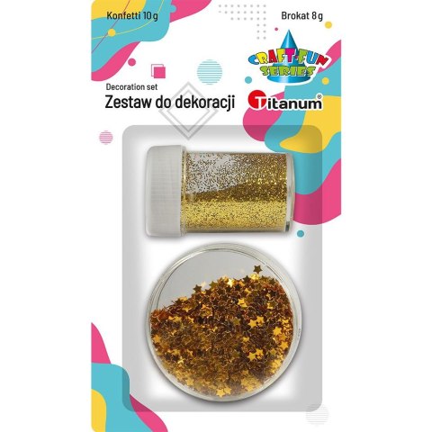 Brokat 8g i konfetti gwiazdki 10g złoty 307631 TITANUM Brokat 8g i konfetti gwiazdki 10g złoty 307631 TITANUM