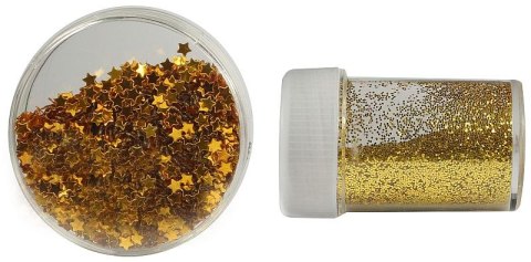 Brokat 8g i konfetti gwiazdki 10g złoty 307631 TITANUM Brokat 8g i konfetti gwiazdki 10g złoty 307631 TITANUM