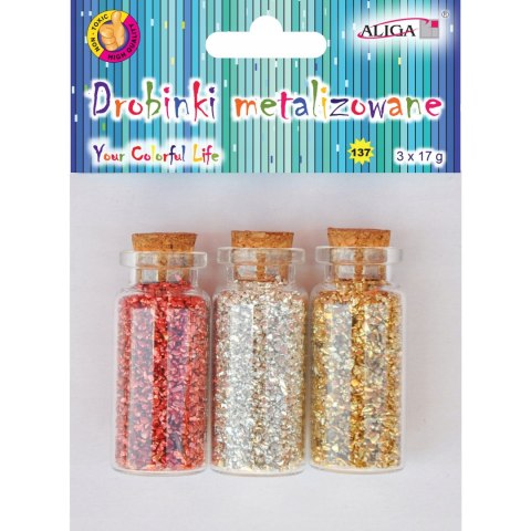 Drobinki metalizowane 3 kol. x 17g MT-1569 ALIGA Drobinki metalizowane 3 kol. x 17g MT-1569 ALIGA