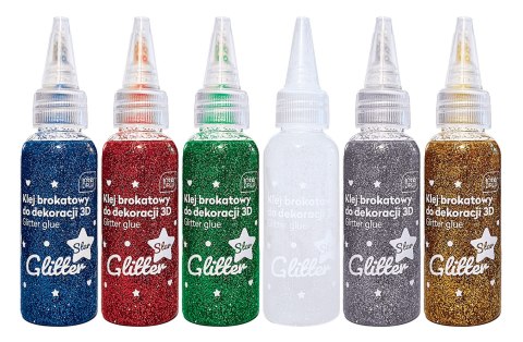 Klej brokatowy do dekoracji 3D 50ml STAR 12szt. INTERDRUK Klej brokatowy do dekoracji 3D 50ml STAR 12szt. INTERDRUK
