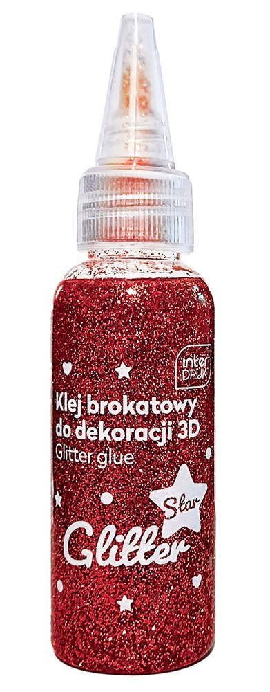 Klej brokatowy do dekoracji 3D 50ml STAR 12szt. INTERDRUK Klej brokatowy do dekoracji 3D 50ml STAR 12szt. INTERDRUK